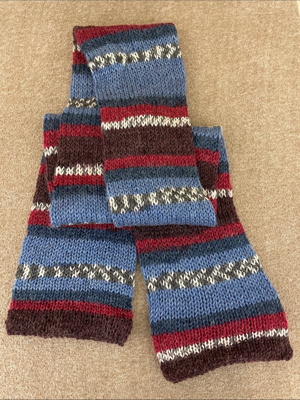 Multicolor Striped Knit Scarf